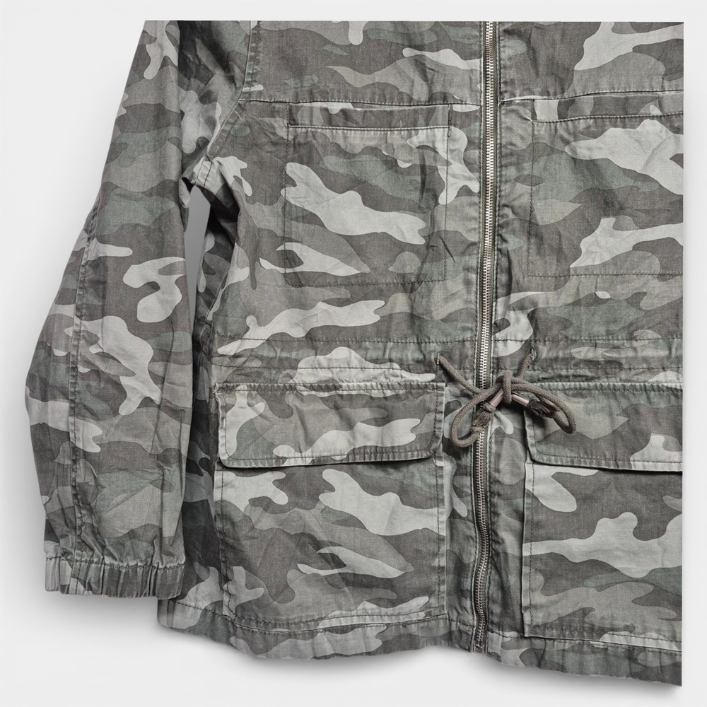 Old Navy Womens XL Jacket Camo Utility Green Camouflage FullZip Drawstring Waist - Picture 3 of 6